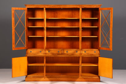 G720 Finish cm Wunderschöne Englische Vitrine Bücherschrank Buffet Antik Stil Englisch Eibe Glasvitrine Bibliothek (Kopie)