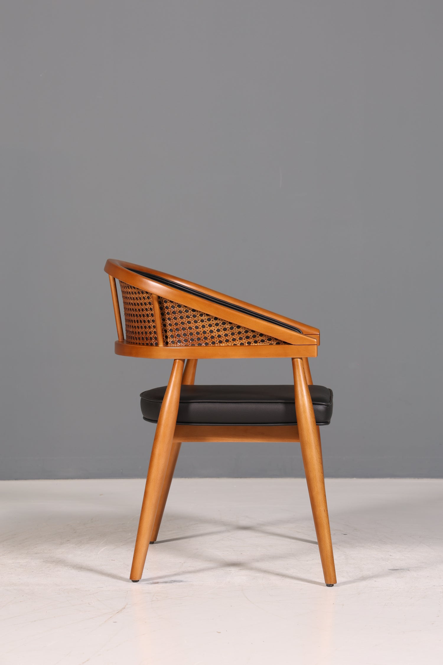 Edler Korbgeflecht Esszimmer Stuhl &quot;Malibu Black Plus&quot; Küchenstuhl Armlehnstuhl Buche Sekretär Stuhl