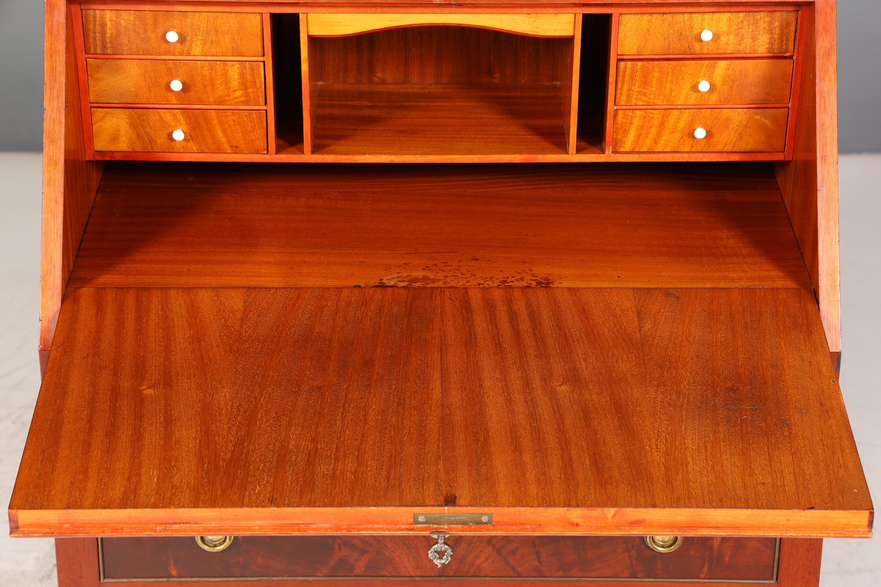 Edler Sekretär im Louis Seize Stil Büro Kommode Empire Englisch Schreibkommode Schreibtisch