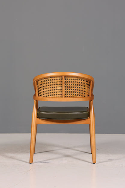 Edler Korbgeflecht Esszimmer Stuhl &quot;Malibu Plus Green&quot; Küchenstuhl Armlehnstuhl Buche Sekretär Stuhl