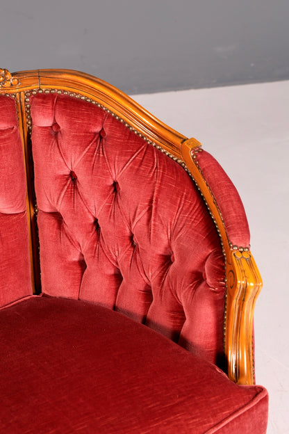 G064 Finish cm Wunderschönes Chippendale Sofa Barock Stil Couch Samt Stoff 3 Sitzer