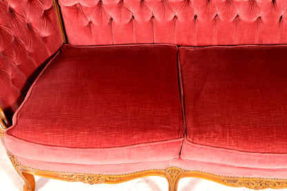 G064 Finish cm Wunderschönes Chippendale Sofa Barock Stil Couch Samt Stoff 3 Sitzer