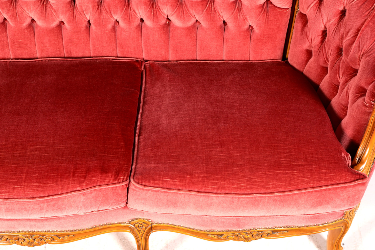 G064 Finish cm Wunderschönes Chippendale Sofa Barock Stil Couch Samt Stoff 3 Sitzer