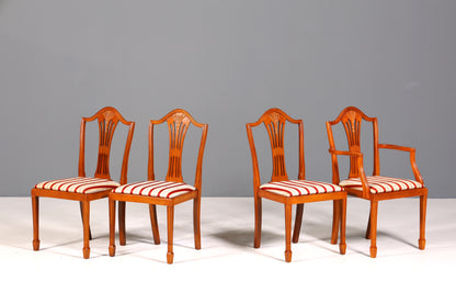4x Edle Englische Stühle im Hepplewithe Stil Englisch Dining Chairs Küchenstühle Stuhlset