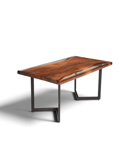 Beeindruckender Epoxidharz Tisch 160-90cm Nussbaum Esszimmer Tisch massiv Holz Epoxy Küchentisch