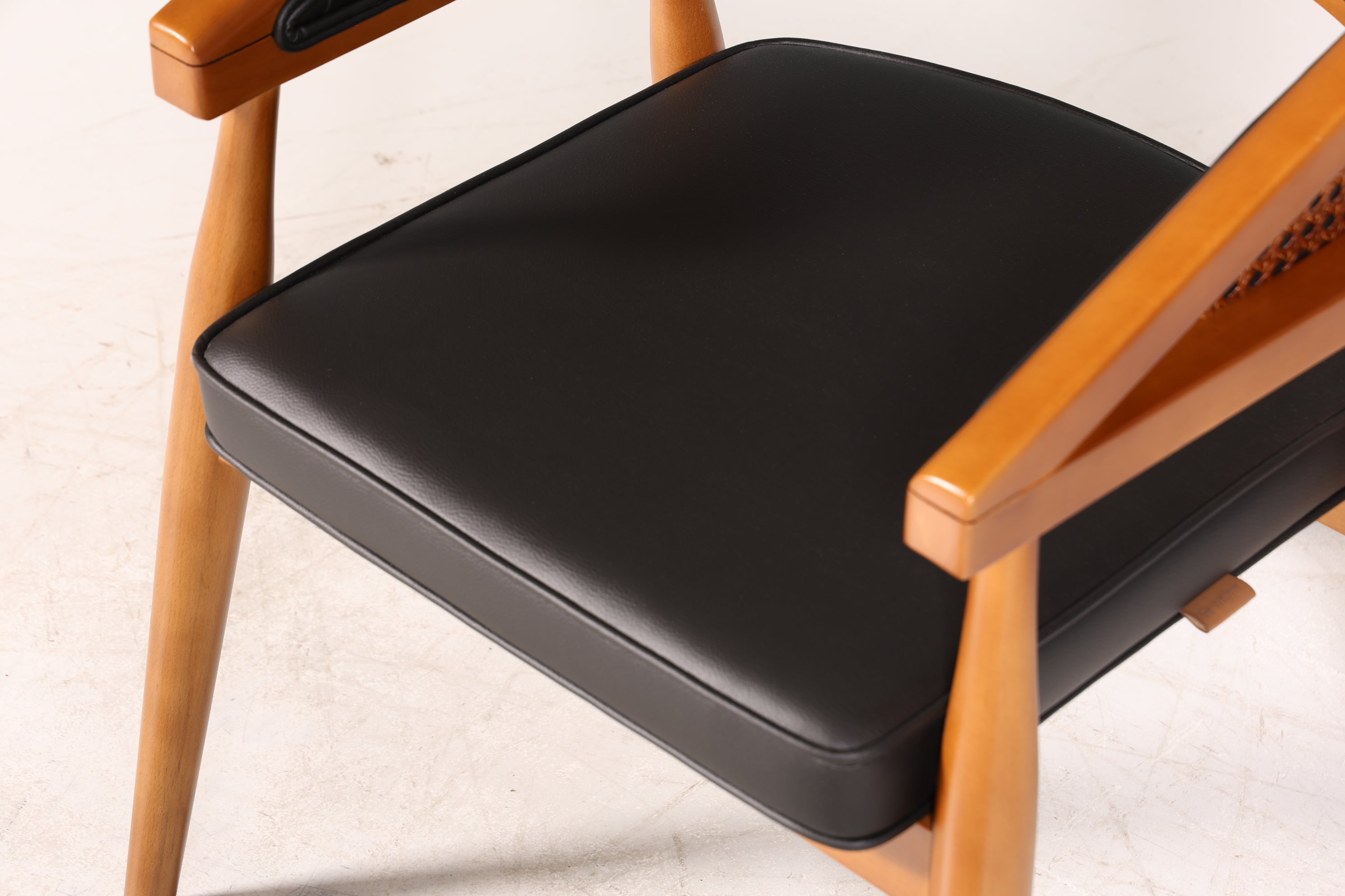 Edler Korbgeflecht Esszimmer Stuhl &quot;Malibu Black Plus&quot; Küchenstuhl Armlehnstuhl Buche Sekretär Stuhl