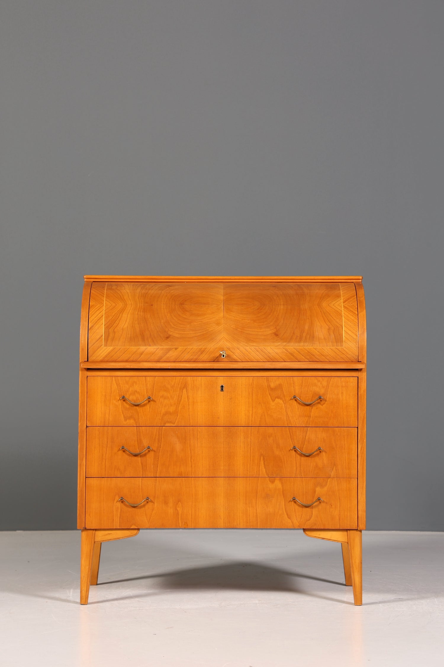 Wunderschöner Mid Century Rollladen Sekretär echt Holz Büro Schrank Vintage Schreibkommode