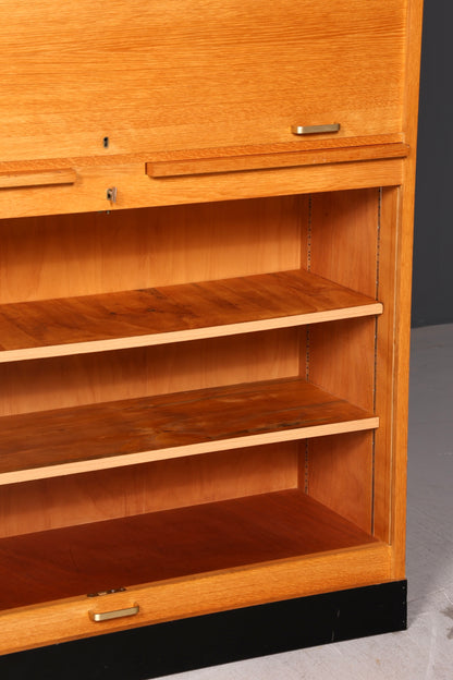 Schlichter Rollladenschrank Bauhaus Apothekerschrank Aktenschrank Büro Art Deco Schrank Massivholz Vintage