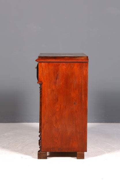 Edle Gründerzeit Kommode Louis Philippe Schubladen Kommode Vertiko Sideboard um 1880