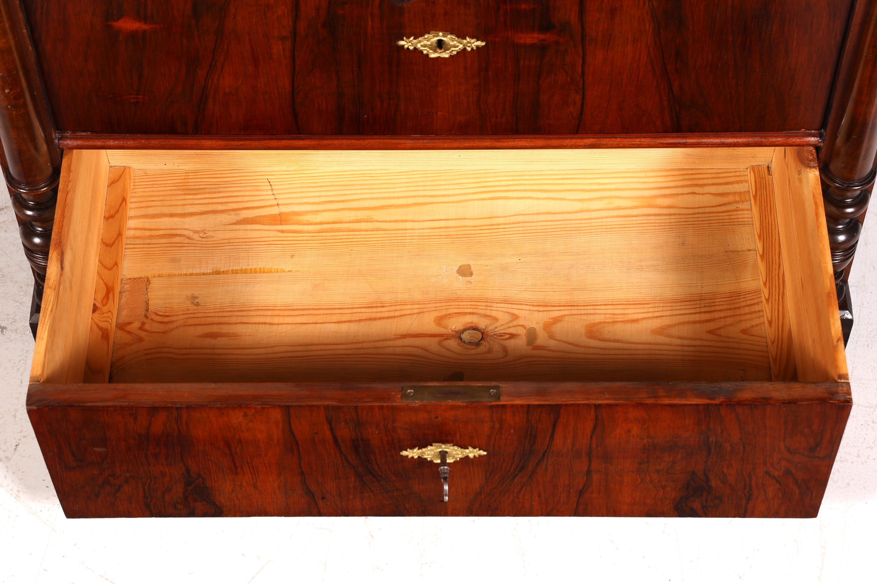 Edle Gründerzeit Kommode Louis Philippe Schubladen Kommode Vertiko Sideboard um 1880