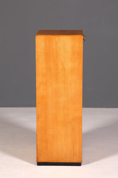 G090 Finish cm Schlichter Mid Century Rollladenschrank Bauhaus Apothekerschrank Art Deco Büro Aktenschrank