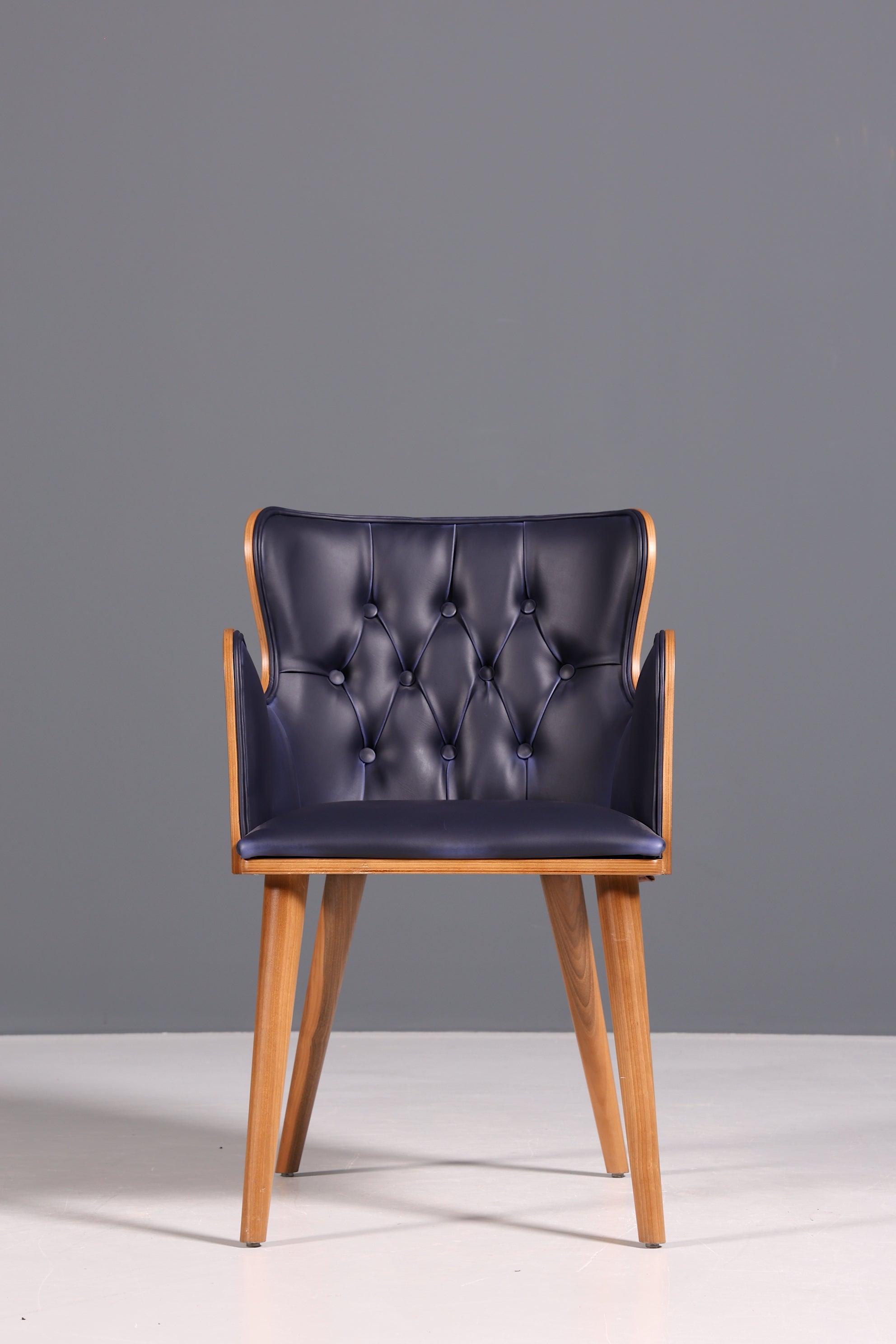 Wunderschöner Stuhl &quot;León Blue&quot; im Chesterfield Stil Armlehnstuhl Esszimmerstuhl Küchenstuhl Bürostuhl