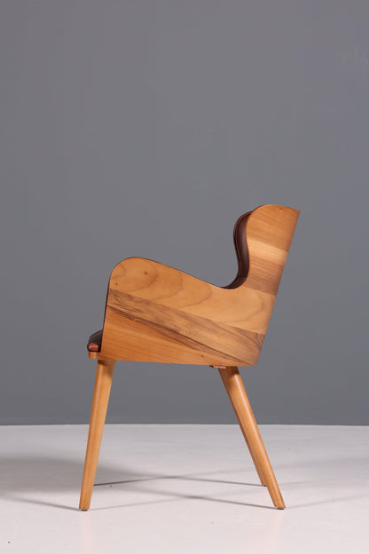 Wunderschöner Chesterfield Stil Stuhl &quot;León Brown&quot; Armlehnstuhl Nussbaum Esszimmerstuhl Sekretär Stuhl