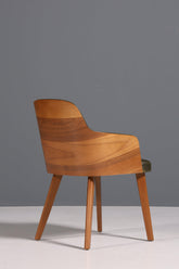 Edler Armlehnstuhl "Paolo- Green" Nussbaum Esszimmerstuhl Küchenstuhl grüner Sekretär Stuhl