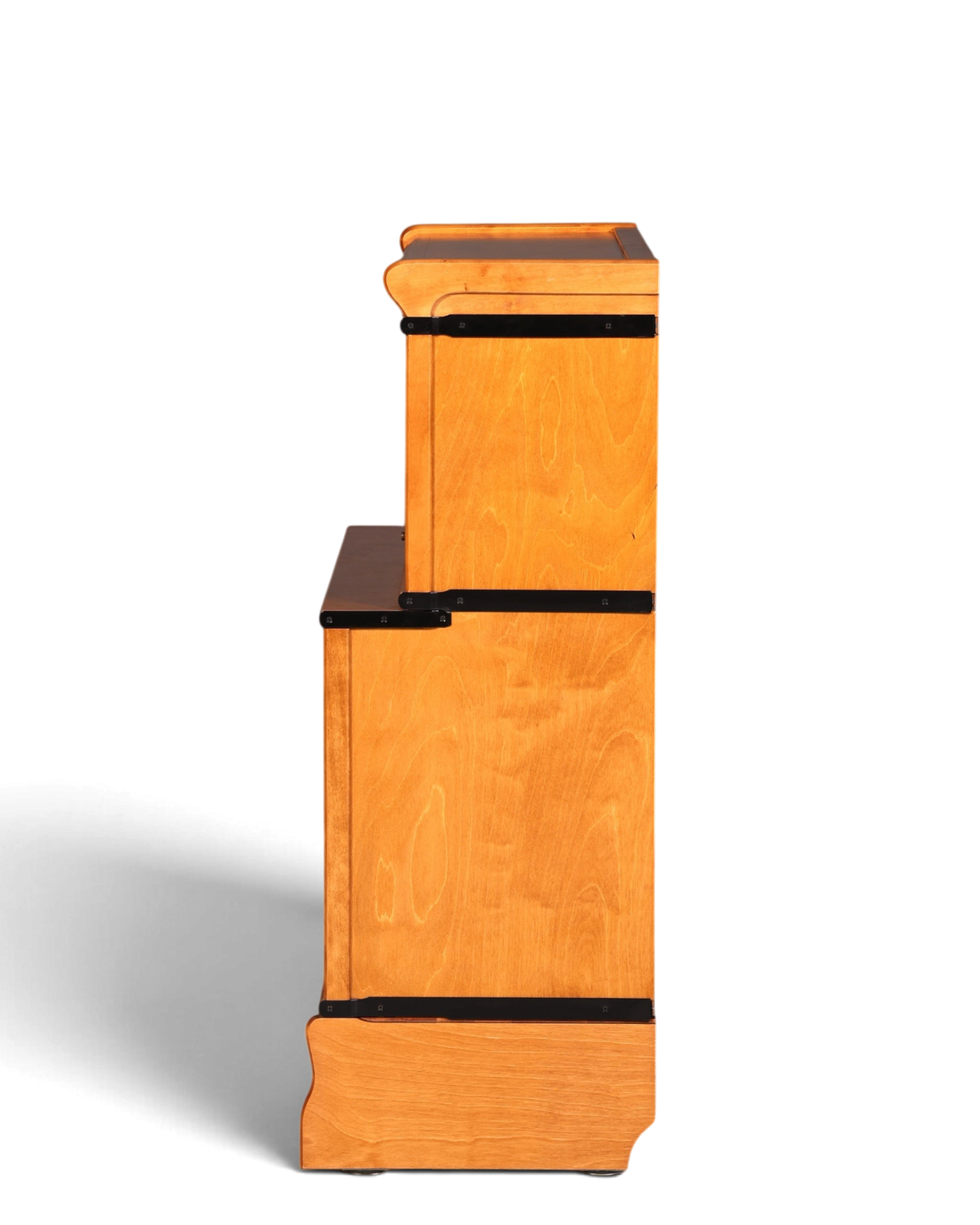 Hauptstadt Möblerei Boknäs Bücherregal im Globe Wernicke Stil aus Holz mit Klapptüren in Seitenansicht