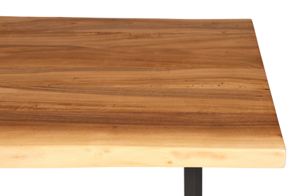 Stilvoller Nussbaum Tisch 140-90cm Esszimmer Tisch Baumkanten Platte massiv Holz Küchentisch