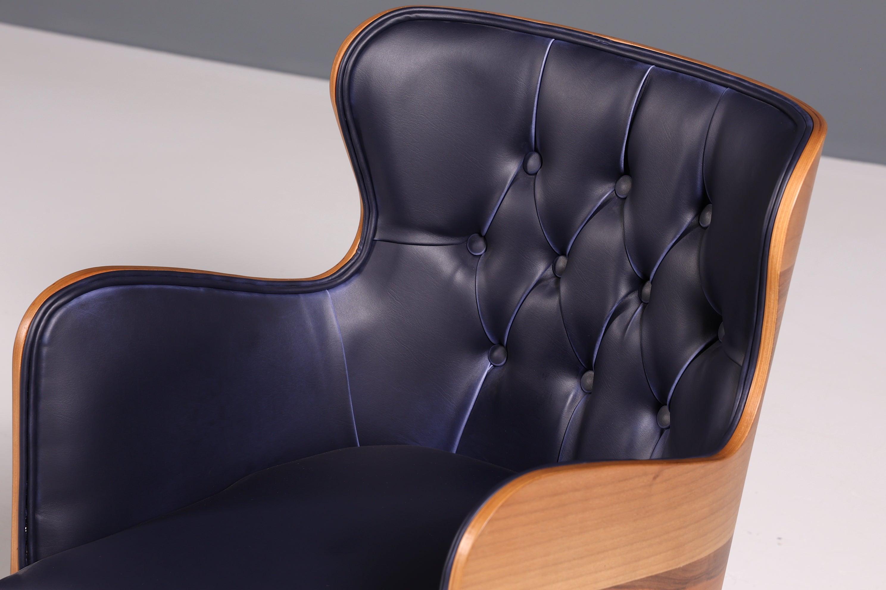 Wunderschöner Stuhl &quot;León Blue&quot; im Chesterfield Stil Armlehnstuhl Esszimmerstuhl Küchenstuhl Bürostuhl