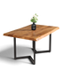 Stilvoller Nussbaum Tisch 140cm-90cm Esszimmer Tisch Baumkanten Platte massiv Holz Küchentisch