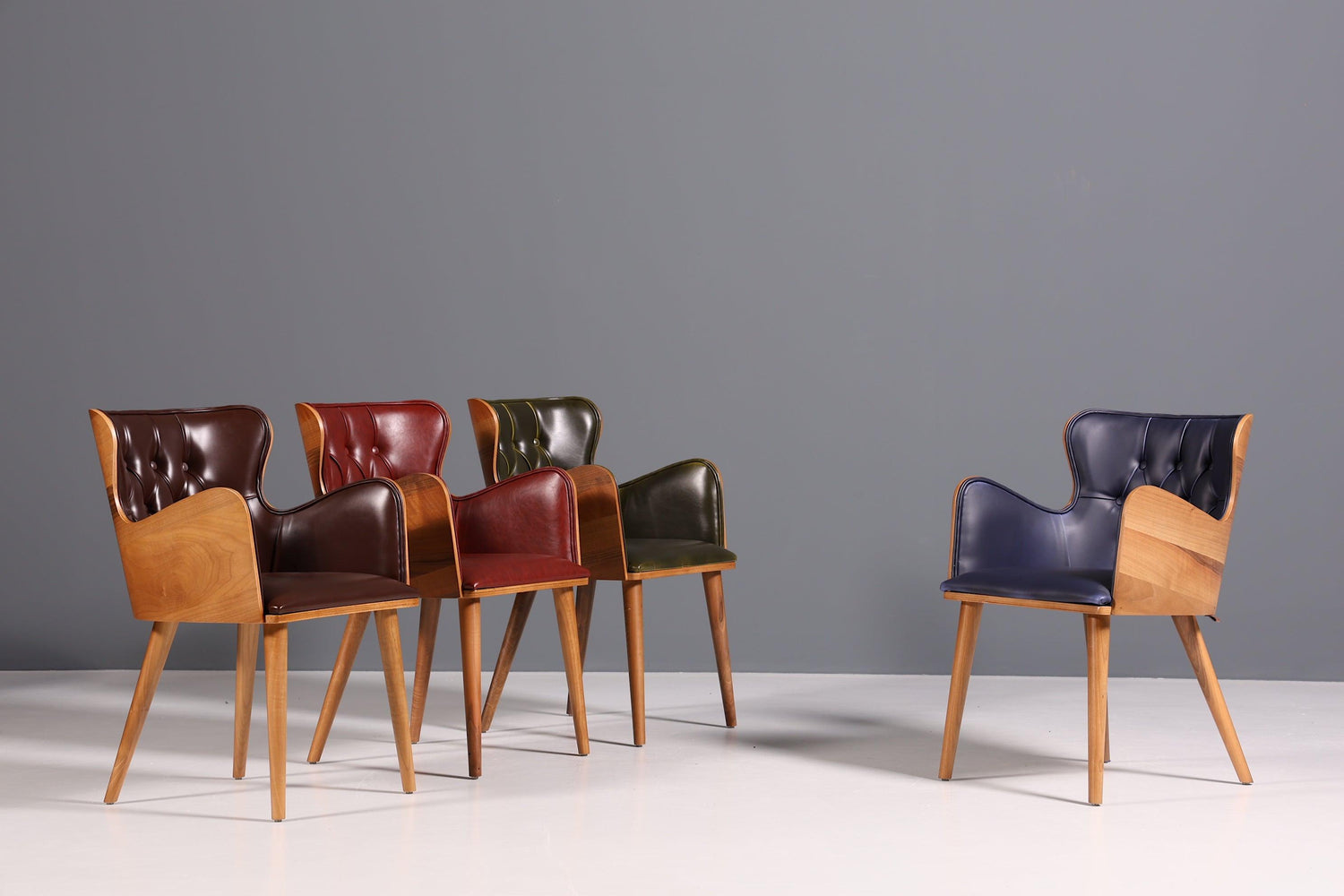 Wunderschöner Stuhl &quot;León Blue&quot; im Chesterfield Stil Armlehnstuhl Esszimmerstuhl Küchenstuhl Bürostuhl