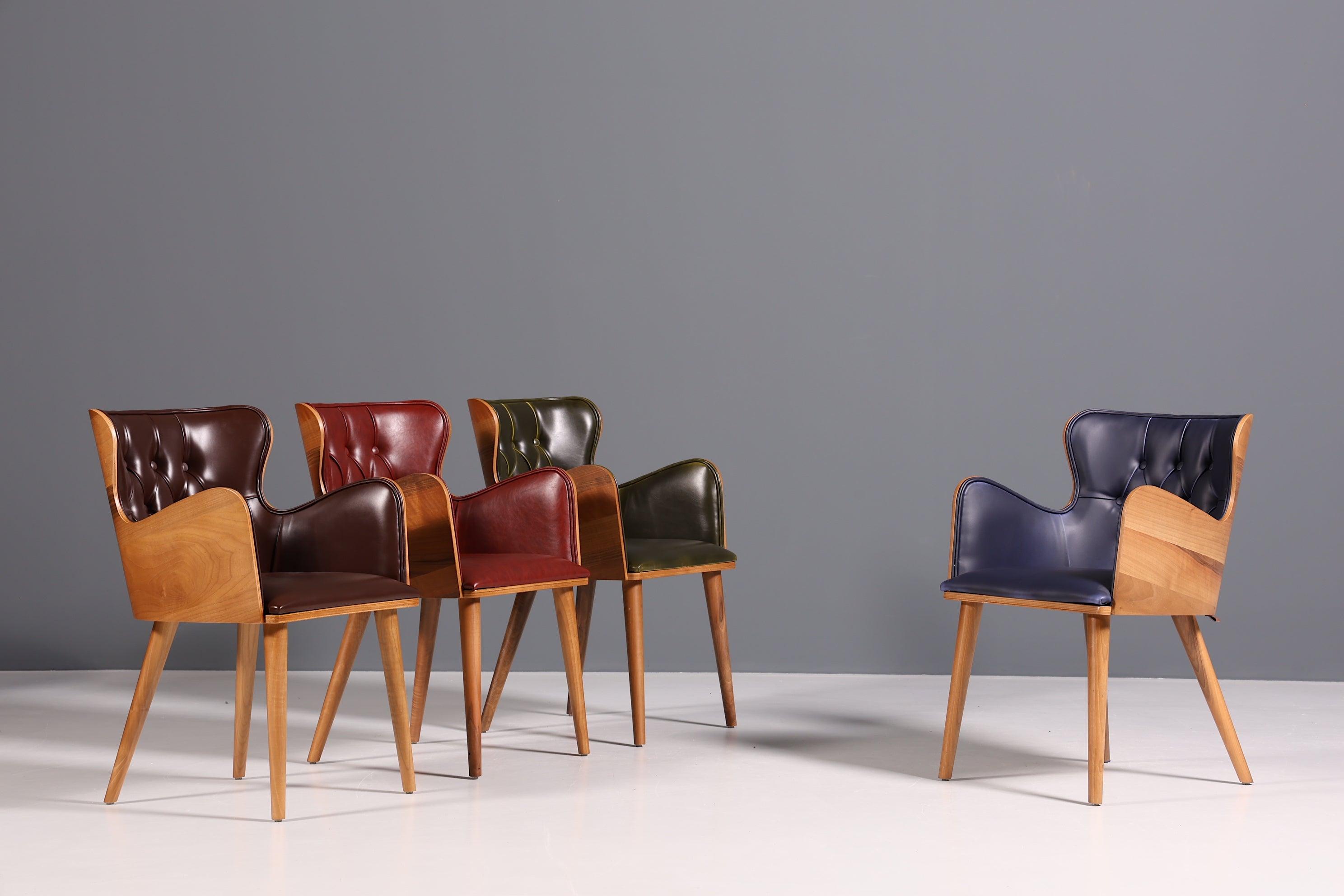 Wunderschöner Stuhl &quot;León Blue&quot; im Chesterfield Stil Armlehnstuhl Esszimmerstuhl Küchenstuhl Bürostuhl