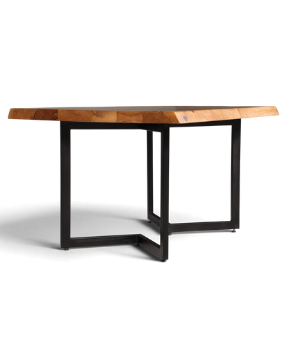 Stilvoller Nussbaum Tisch 140cm-90cm Esszimmer Tisch Baumkanten Platte massiv Holz Küchentisch