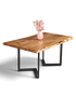 Stilvoller Nussbaum Tisch 160cm-90cm Esszimmer Tisch Baumkanten Platte massiv Holz Küchentisch