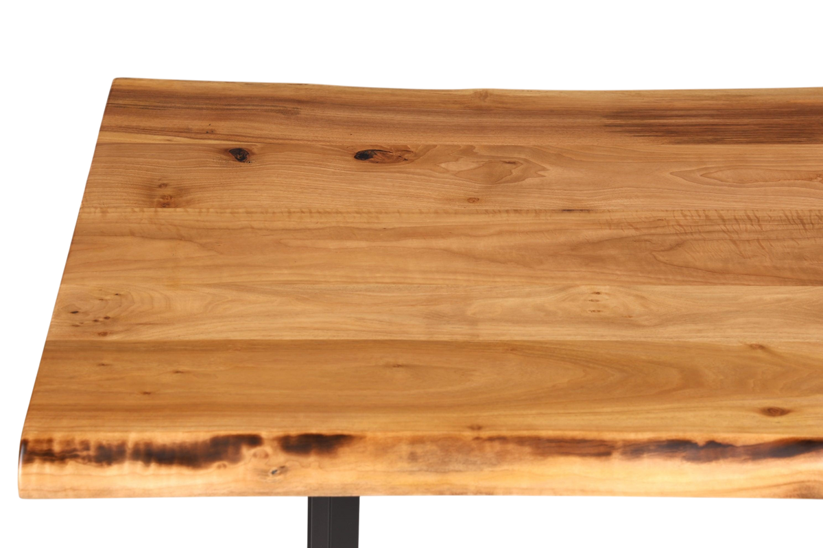 Stilvoller Nussbaum Tisch 160cm-90cm Esszimmer Tisch Baumkanten Platte massiv Holz Küchentisch