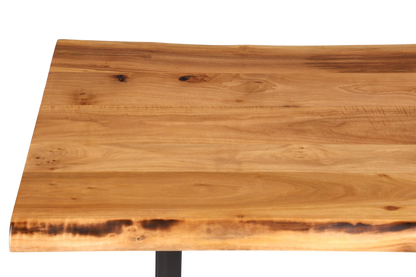 Stilvoller Nussbaum Tisch 160cm-90cm Esszimmer Tisch Baumkanten Platte massiv Holz Küchentisch