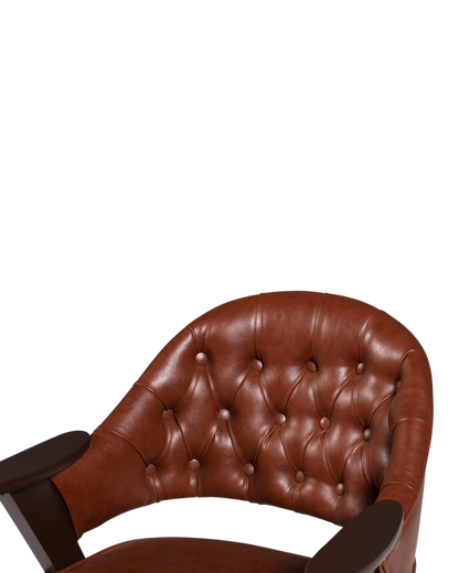 Luxuriöser "Manchester Brown" Stuhl Armlehnstuhl Bürostuhl Chesterfield Stil Esszimmerstuhl Lounge Stuhl