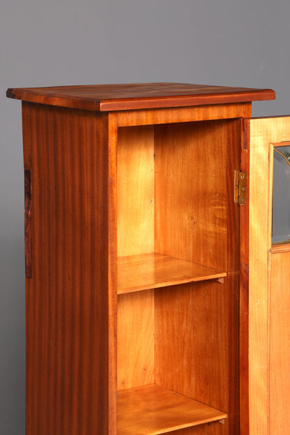 Prachtvolle Jugendstil Vitrine Antiker Bücherschrank Eiche Schrank Glasvitrine Geschirrschrank