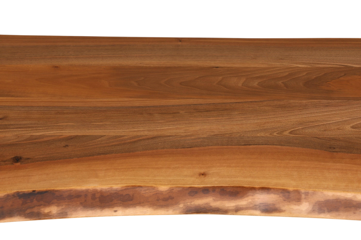 Stilvoller Nussbaum Tisch 180cm-95cm Esszimmer Tisch Baumkanten Platte massiv Holz Küchentisch