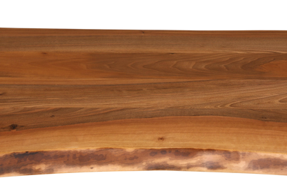 Stilvoller Nussbaum Tisch 180cm-95cm Esszimmer Tisch Baumkanten Platte massiv Holz Küchentisch