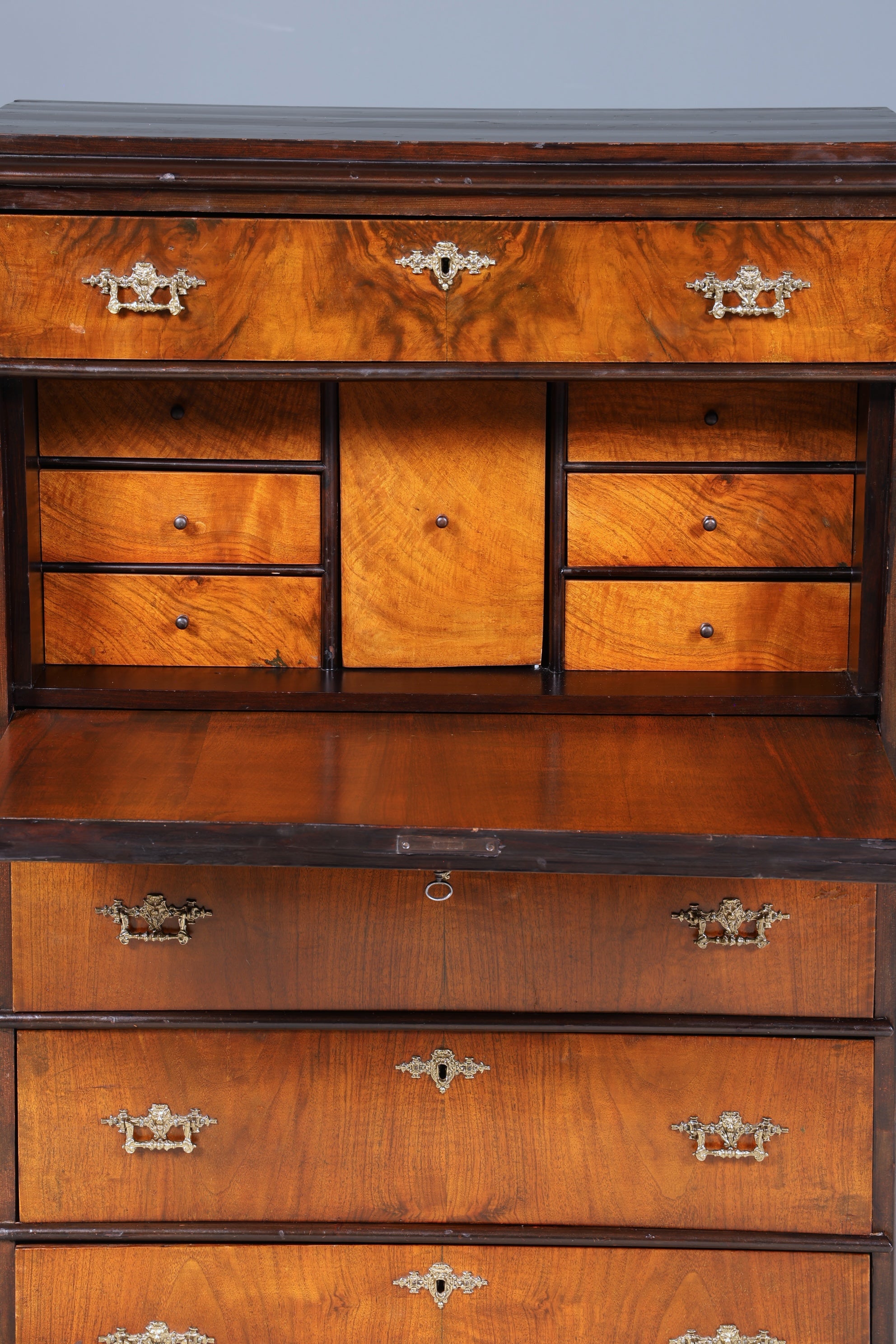 Stilvoller Gründerzeit Sekretär Vertiko Nussbaum Jugendstil Highboard Kommode um 1880