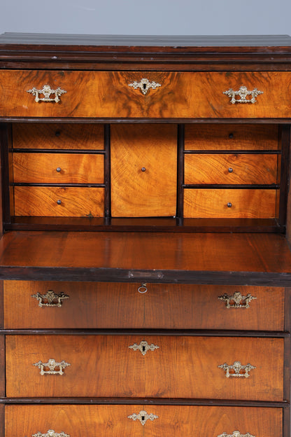 Stilvoller Gründerzeit Sekretär Vertiko Nussbaum Jugendstil Highboard Kommode um 1880