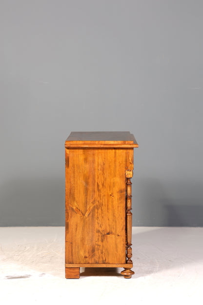 Edle Gründerzeit Kommode Louis Philippe Nussbaum Sideboard um 1880 Antik Schubladenkommode