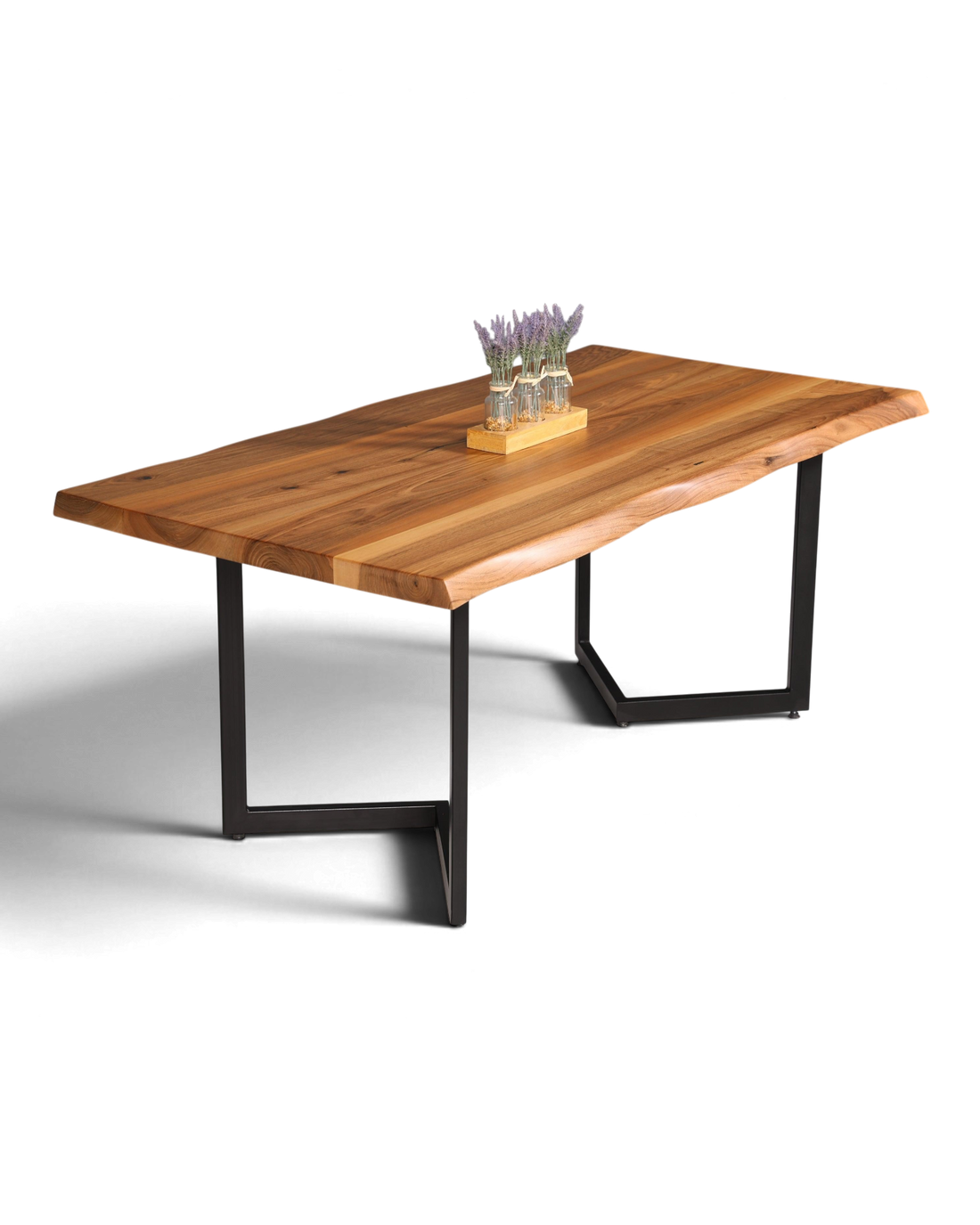 Beeindruckender Nussbaum Tisch 180cm-95cm Esszimmer Tisch Baumkanten Platte massiv Holz Küchentisch