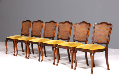 6x Wunderschöne Chippendale Stühle Barock Stil Stuhlset Polsterstuhl Set Küchenstühle Esszimmer Stühle