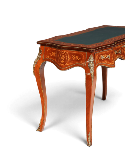 Traumhafter Louis XV Stil Schreibtisch French Desk Antik Barock Stil grün Bürotisch