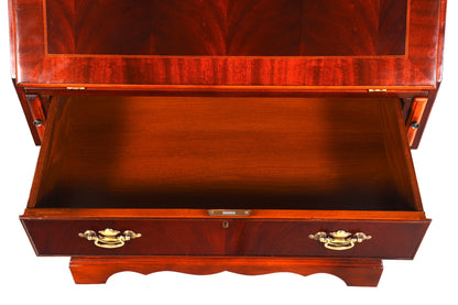 Wunderschöner Englischer Sekretär Büro Aufsatzsekretär Antik 60s Mahagoni Vitrinen Schrank UK