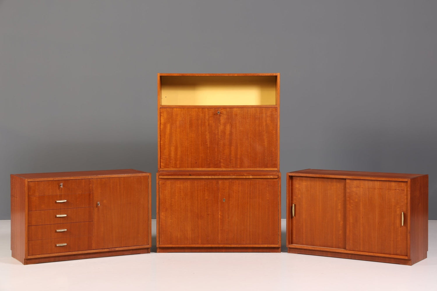 Wunderschöner Mid Century Schrank Vintage Highboard Sekretär Holz Regal Retro Vertiko 60s