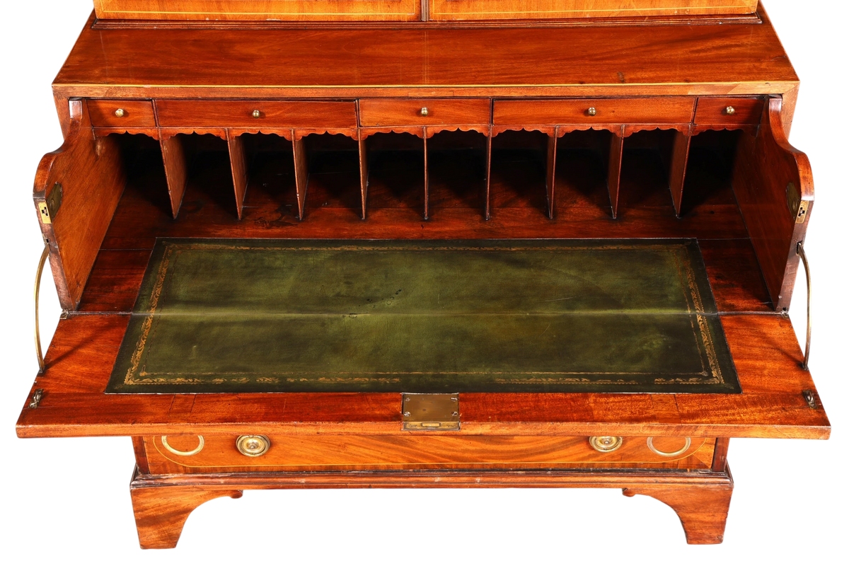 G785 Finish Wunderschöne Englische Vitrine Bibliothek Sekretär echt Holz Antik Schrank Regal (Kopie)