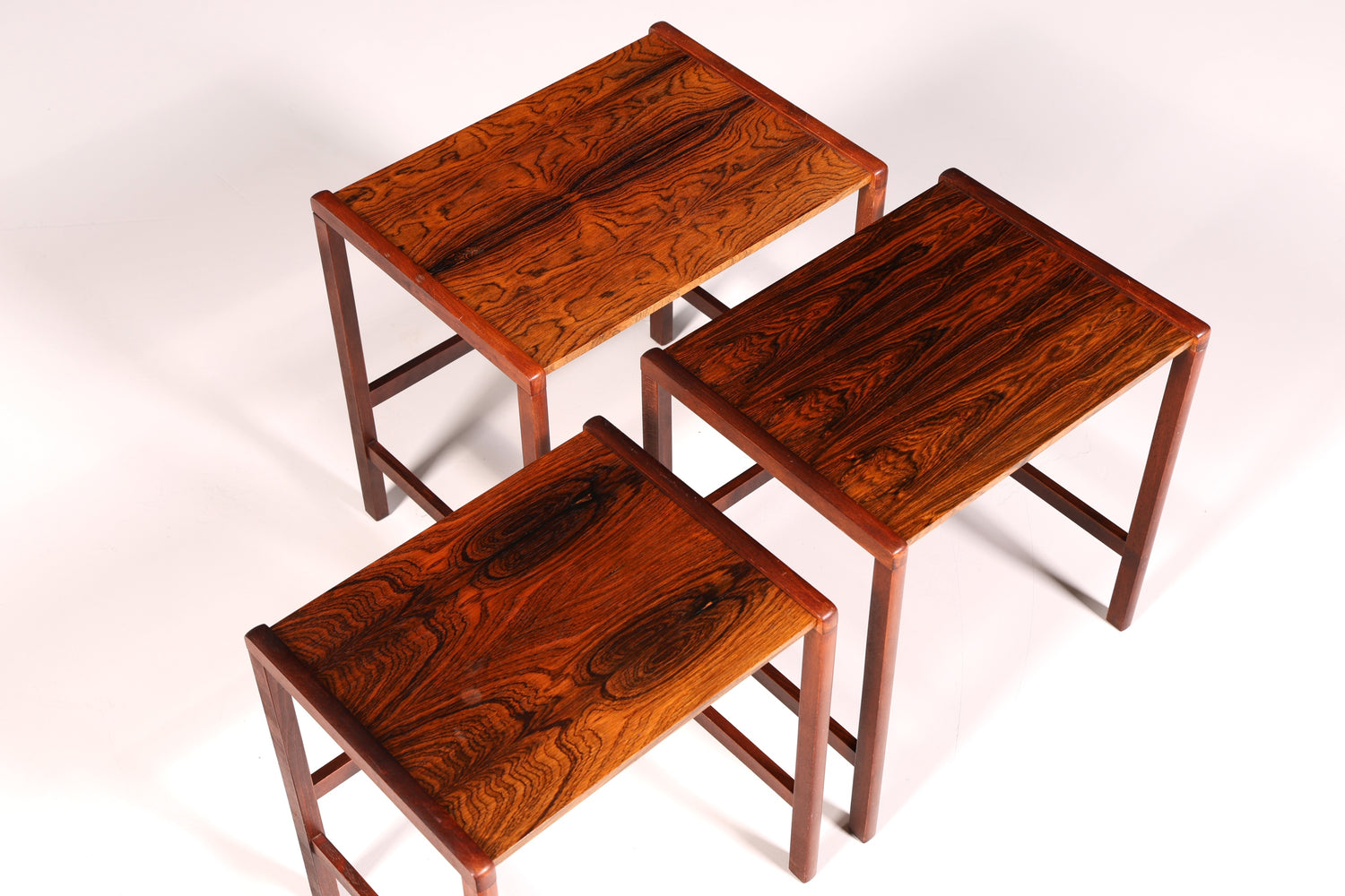 Filigranes Mid-Century Table Set, Rosewood Coffee Table, Set of 3, Side Table, Nesting Tables, Vintage