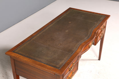 Wunderschöner Englischer Schreibtisch echt Lederauflage Bürotisch Antik Stil Office Desk