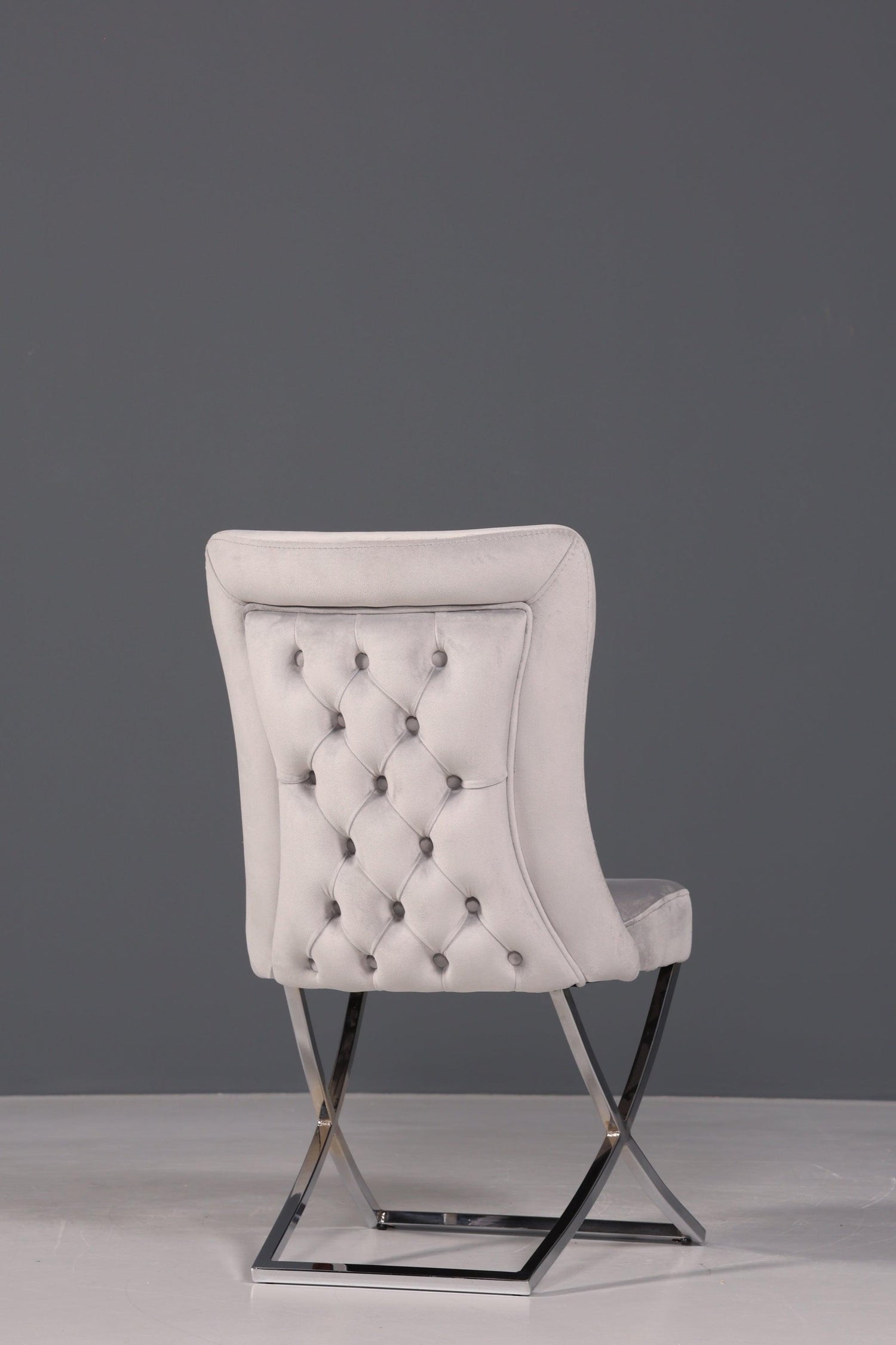 Edler Chesterfield Esszimmerstuhl &quot;Valencia&quot; in Grau