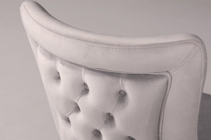 Edler Chesterfield Esszimmerstuhl &quot;Valencia&quot; in Grau