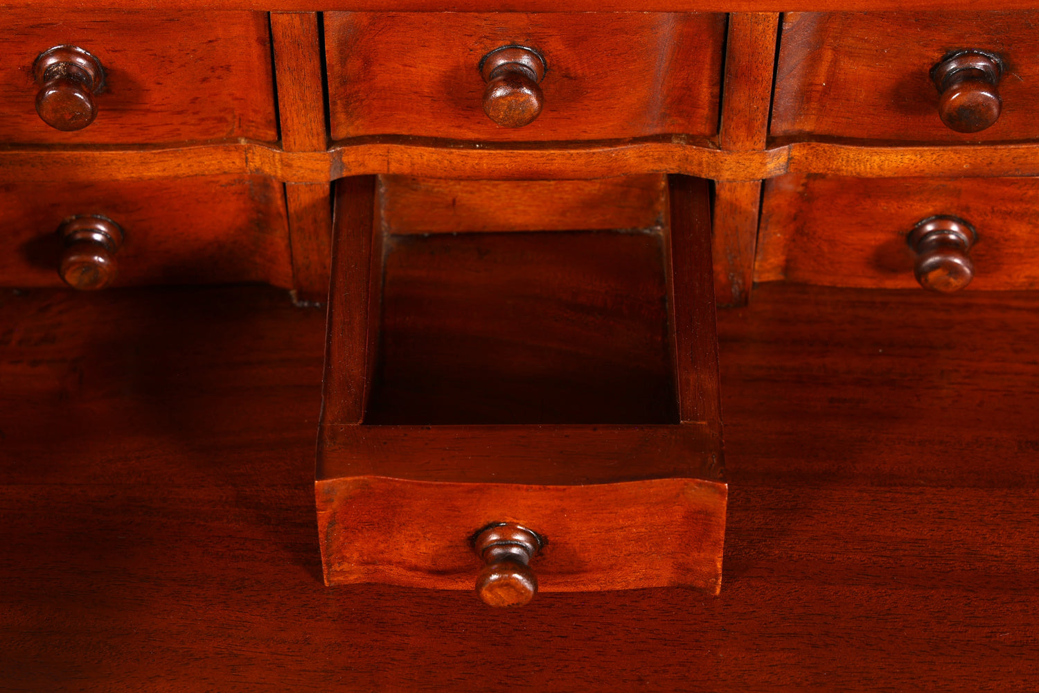 Beautiful English Davenport Writing Desk Secretary with Leather Inlay, Antique Vintage Chest of Drawers