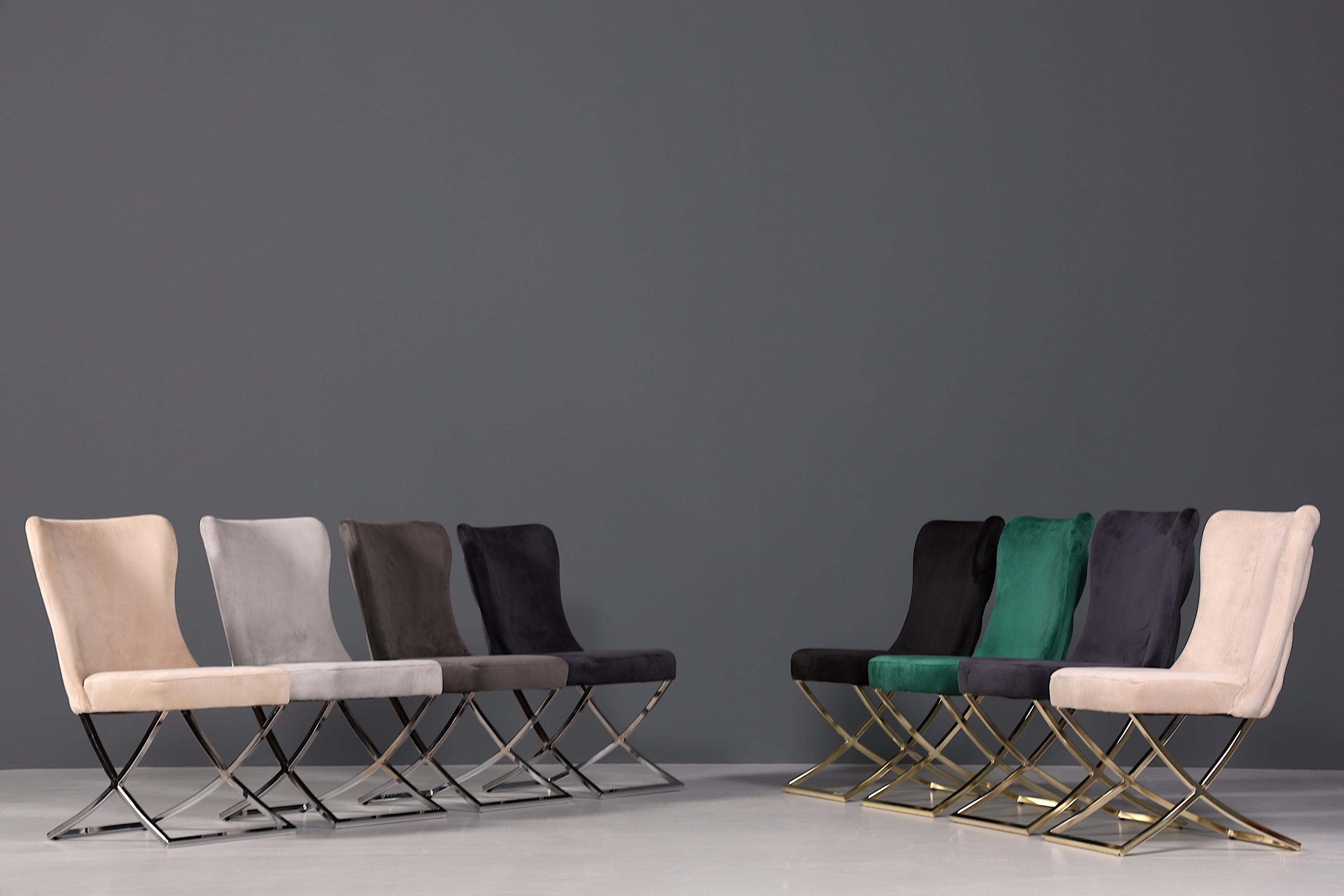 Edler Chesterfield Esszimmerstuhl &quot;Valencia&quot; in Grau