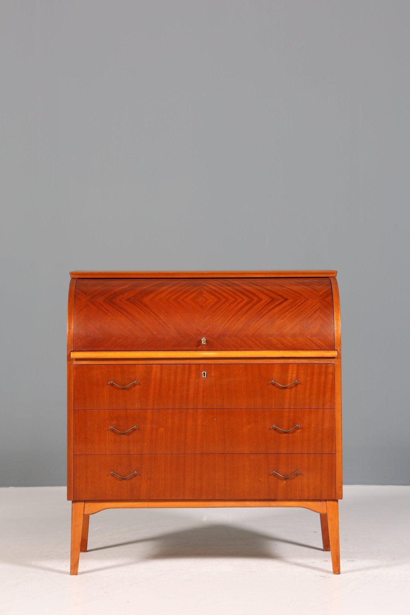 Traumhafter Mid Century Rollladen Sekretär Danish Design echt Holz Rollladen Kommode Schreibkommode