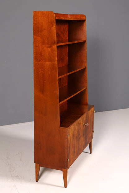 Schlichtes Mid Century Bücherregal Danish Design Regal Schrank Nussbaum Vintage Retro 60s Holz