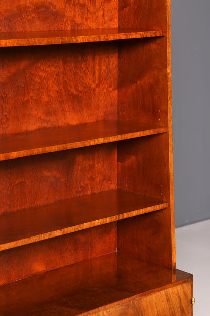 Schlichtes Mid Century Bücherregal Danish Design Regal Schrank Nussbaum Vintage Retro 60s Holz